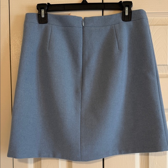 J .Crew Blue Wool w/ ruffle Skirt SZ 6 - Picture 2 of 6